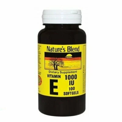 Nature's Blend Vitamina E 1000 UI Suplemento Antioxidante Apoyo Cápsulas Blandas 100 ct Foto 1 de 4