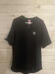 Oakland Raiders VTG Polyester/ Mesh Team Nike Black SS SZ XL Fast Shipping - Picture 1 of 4