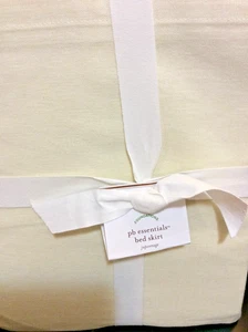 Pottery Barn Essential Cotton Linen Full Bed Skirt NWT Classic Ivory 14" Drop - Picture 1 of 1