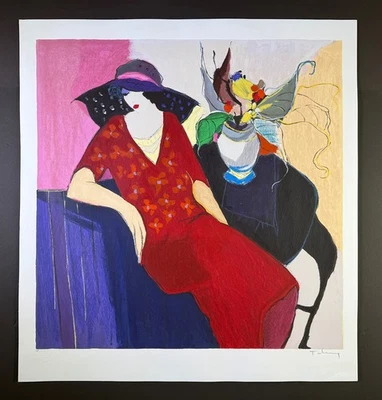 Raro Itzchak Tarkay "Rendezvous" Artista Prueba Serigrafía Firmado Certificado de Autenticidad 1990 Foto 1 de 4