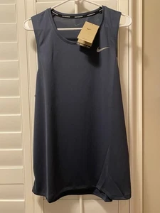 Nike Tank Top Herren Large blau Dri Fit Miler Laufen ärmellos reflektierend Swoosh - Bild 1 von 4
