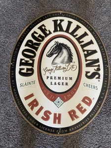 VTG 1999 George Killian's Irish Red "Slainte" Doubled Sided Embossed Beer Sign - Picture 1 of 4