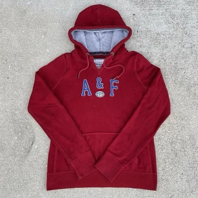 Sudadera con capucha Y2K Abercrombie & Fitch para mujer talla L roja años 2000 sudadera con capucha vintage Foto 1 de 4