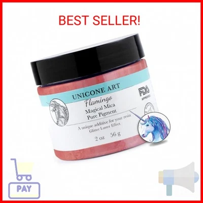 Flamingo Coral Mica Powder Pigment (56g) Multipurpose DIY Arts and Crafts, Cosme - Image 1 of 2