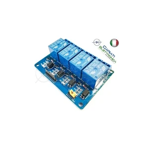 Relais Board Modul 4 Kanal Optoisoliert 10A 250V Arduino Shield 24Vdc mit LED - Bild 1 von 2