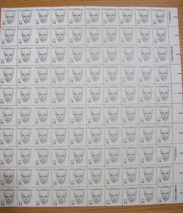 US SC #1856c SINCLAIR LEWIS, IMPERF ERROR SHEET 14c MNH - Picture 1 of 2