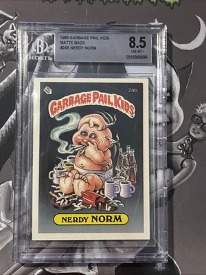 1985 Topps OS1 Garbage Pail Kids Series 1 NERDY NORM #24b Matte Card BGS 8.5 - Image 1 of 2