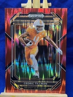 2023 Prizm Draft Picks RC 3/49 (Red Flash) Cedric Tillman RC #144 CLE Browns - Image 1 of 3