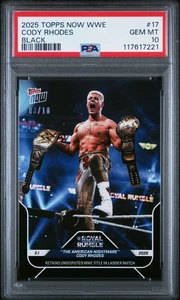 2025 Topps Now Wwe #17 Cody Rhodes Black /10 PSA 10 - Picture 1 of 2