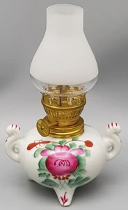 Ostfriesische Rose kleine PETROLEUMLAMPE Leuchte Ø ca.7,2cm/ca.15cm hoch gut - Bild 1 von 15