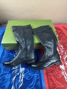 Earth Woodstock Black Tumbled Leather Size 6.5 M - Picture 1 of 7