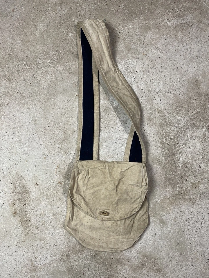 Vintage Canvas Shoulder Bag 30s 40s Carrier Satchel Messenger Newspaper Small US - Image 1 of 4