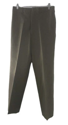  Vnt Military Trousers Men's 33S 100% Wool Serge Green 2234 Talon Zip  - Image 1 of 4