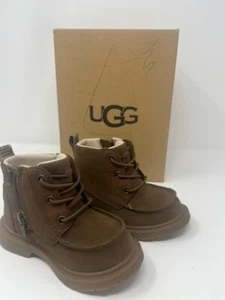 UGG CHELHAM WEATHER Waterproof BOOT Big BOYS' Size 7 Walnut Suede ZIP OR TIE - Picture 1 of 9