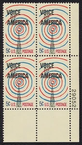 #1329 5c Voice of America, Plate Block [29052 LR] Mint **ANY 5=FREE SHIPPING** - Picture 1 of 1