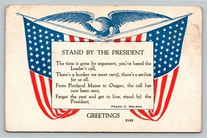 Postcard Patriotic Stand By The President Greetings Nelson Divided Back Unposted - Imagen 1 de 2