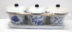 NEW NIP TARGET Home Spice Herb Condiment Jar & Lid 3 Piece Porcelain 3" Set - Picture 1 of 10