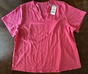 MANDALA SCRUBS 4XL WOMENS TOP ONLY - AZALEA - PINK - NEW WITH TAGS - Picture 1 of 6