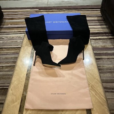 NIB Stuart Weitzman ULTRASTUART 100 Boot Heel Stretch Over-the-Knee Black 8.5 - Image 1 of 4