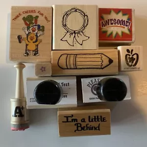 Lehrermotiv Gummi und Holz Stempel, Hero Arts, und mehr Set #17, 10 Stempel - Bild 1 von 7