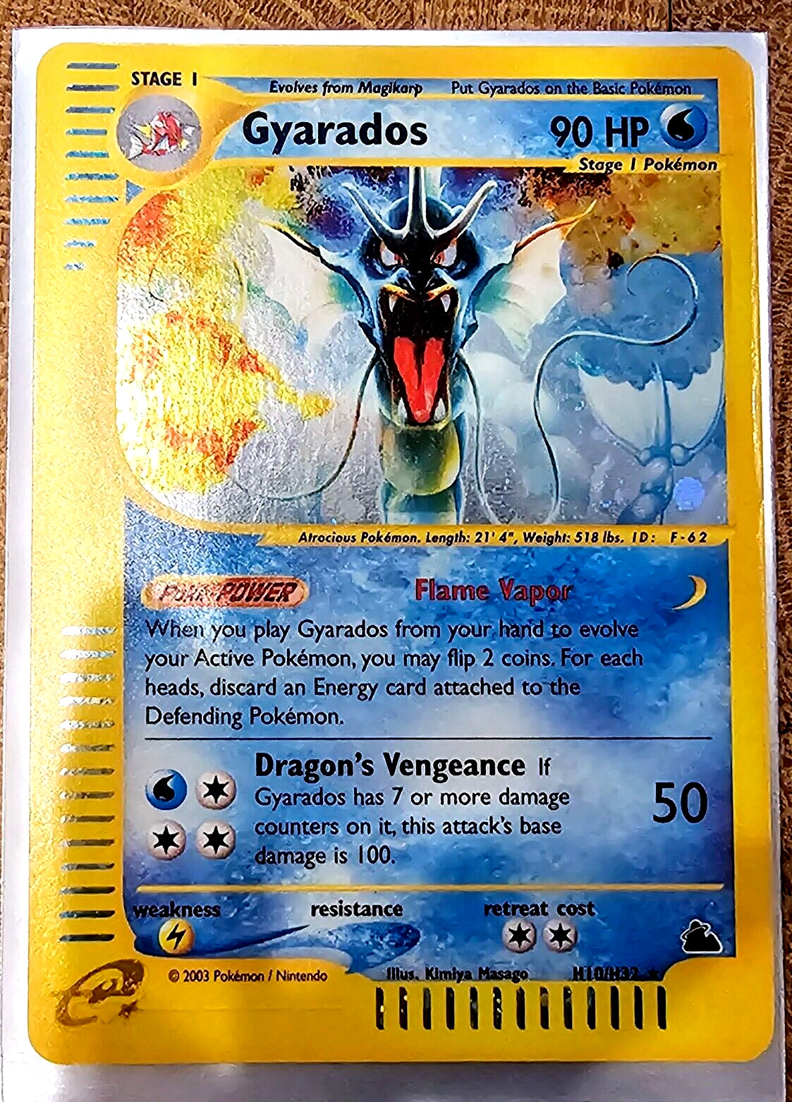 Pokemon TCG Gyarados H10/H32 Skyridge e-Card HOLO Rare MP English 2003
