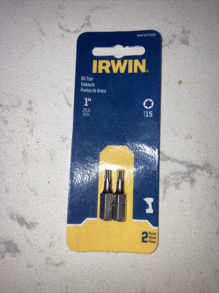 Irwin IWAF31TX152 T15 Torx Impact Performance Series Bit Tip, 1" Length, 2 Pack - Image 1 of 2