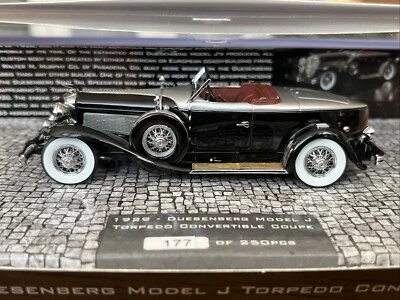 1929 DUESENBERG MODEL J TORPEDO CONVERTIBLE COUPE 1/43 CAR MODEL BY MINICHAMPS - Image 1 of 4