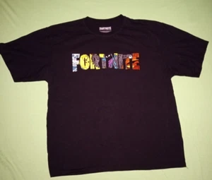 Fortnite Large Black Tshirt Character Images in Text T Shirt Size L Video Game - Picture 1 of 9