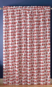 NEW Waverly Kids Express Train Blackout Window Curtain Panel 42x84 in. white/red - Picture 1 of 7