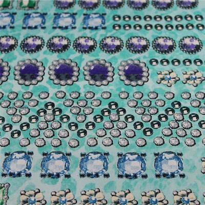 Baumwollstoff mit Elasthan Juwelen 100x150 cm Baumwolle Meterware Kleiderstoff - Bild 1 von 4