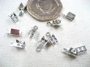 100 de Plata Collar Hallazgos Collar Cordón Final Tapa Puntas plegables Puntas - Imagen 1 de 6