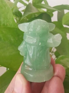 2 Zoll natürlicher grüner Aventurin Kristall Quarz geschnitzt Yoda Heilung Reiki dekorieren 1 Stck. - Bild 1 von 13