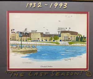 8,5 x 11 signiert Cleveland Stadium 192/1000 Robert W Hilty 1993 letzte Saison 32-93 - Bild 1 von 8
