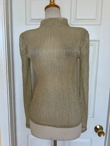 J. CREW Gold Metallic Transparent Top Gr. S - Bild 1 von 7
