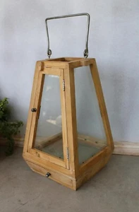 Handmade Wooden Lantern for Home, Antique Candle Lantern with Storage Indoor - Picture 1 of 8