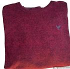 American Eagle Sweater Mens M Medium Red Pullover Classic Fit Long Sleeves Knit
