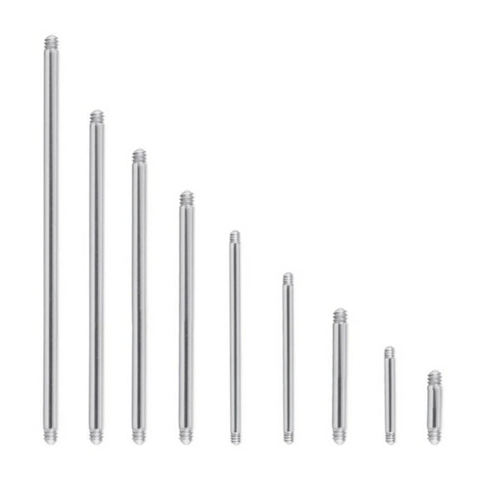 100pcs Surgical Steel Straight  Barbells for Tongue Ear Industrial Bar Piercing - Image 1 of 1
