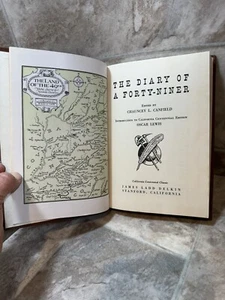 THE DIARY OF A FORTY-NINER, Chauncey L. Canfield 1947, First Ed. No Dust Jacket - Imagen 1 de 10