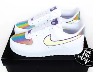 Nike Air Force 1 Easter 2020 AF1 Rainbow White UK 2 3 5 6 7 8 9 US New - Picture 1 of 12
