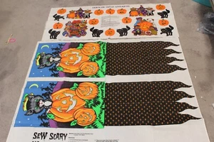 #48B Hallmark Halloween Sew Scary Windsock & Appliqe panels- Cut N Sew - Picture 1 of 10