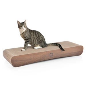 Kratzbrett Kratzkarton Kratzmöbel Jumbo Wave XXL walnuss Holzoptik Katze - Bild 1 von 7
