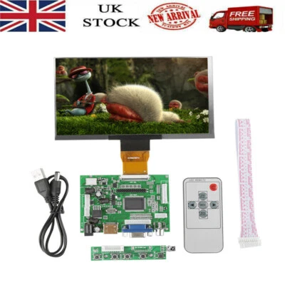 UK For 7inch Raspberry Pi 3 LCD TFT Display 1024*600 HDMI VGA Monitor Screen Kit - Image 1 of 4