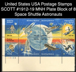United States USA Postage Stamps SCOTT #1912-19 MNH Plate Block of 8 Space - Picture 1 of 1
