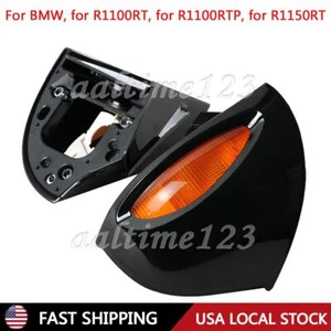 2PCS Rear View Mirror Amber Turn Signal Black For BMW R1100RT R1100RTP R1150RT S - Picture 1 of 12