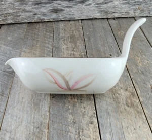 Winfield Dragon Flower GRAVY BOAT fine china pink tan brown mid century modern - Picture 1 of 10