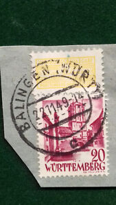 Briefmarken  Französische Zone  Briefstück mit Wohnungsbau 1949