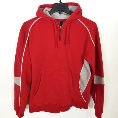 Charles River Men Victory Hooded Sweatshirt Sz M Reg Gray Zip Neck Pullover - Image 1 of 4