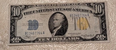 $10 Ten Dollar 1934-A NORTH AFRICA Silver Certificate!!!!!!! - Image 1 of 2
