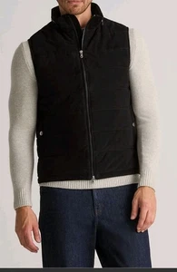 Gilet imbottito uomo Quince scamosciato grande nero colore esaurito cappuccio confezionabile - Foto 1 di 6