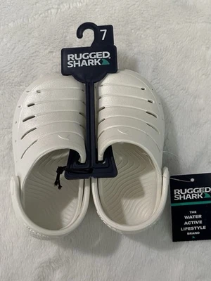 Sandals Rugged Shark Size 7 Pearl White Lightweight Eva Clogs Heel Strap Shoes - Image 1 of 4